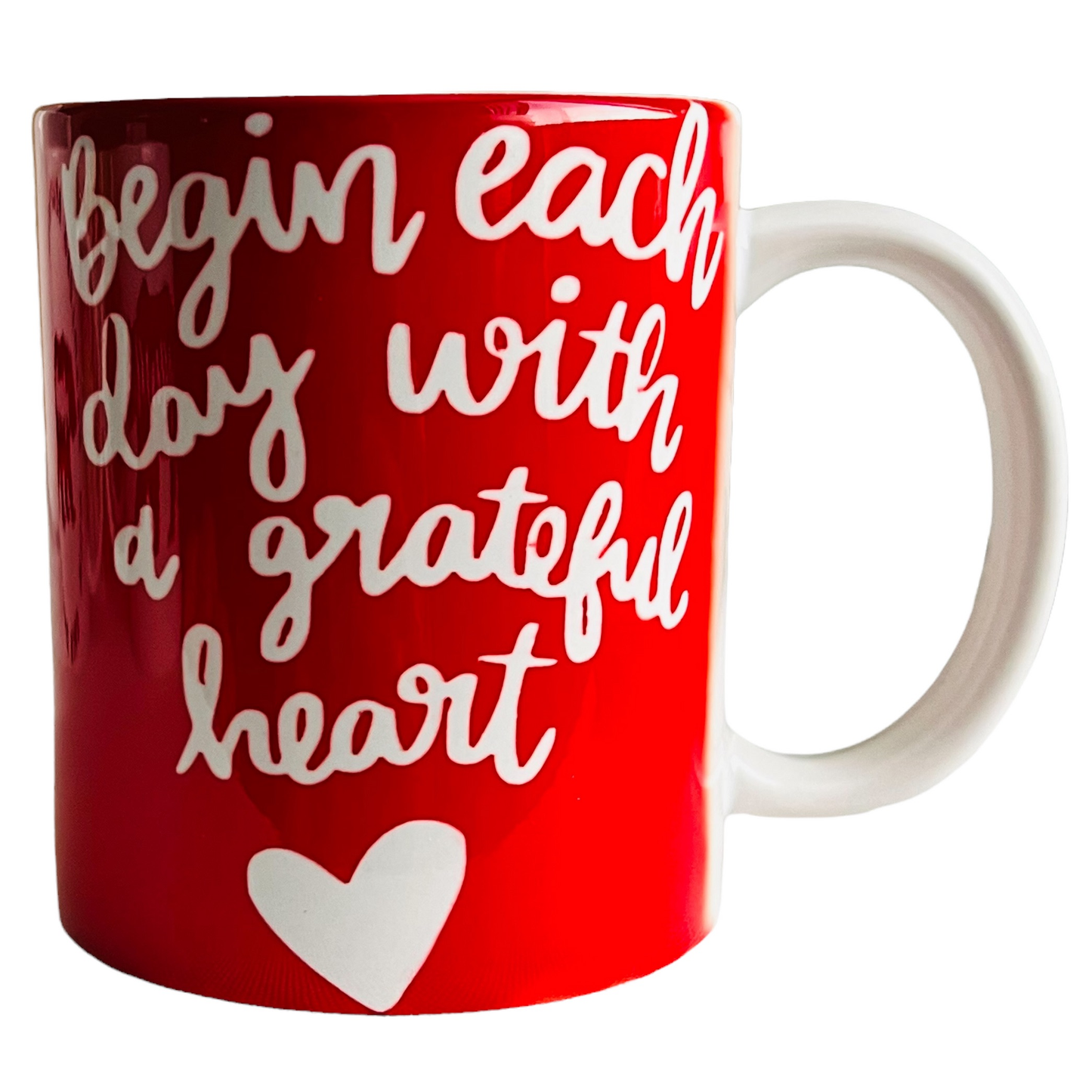JenDore " Begin Each Day with a Grateful Heart " 12 oz. Coffee Tea Mug