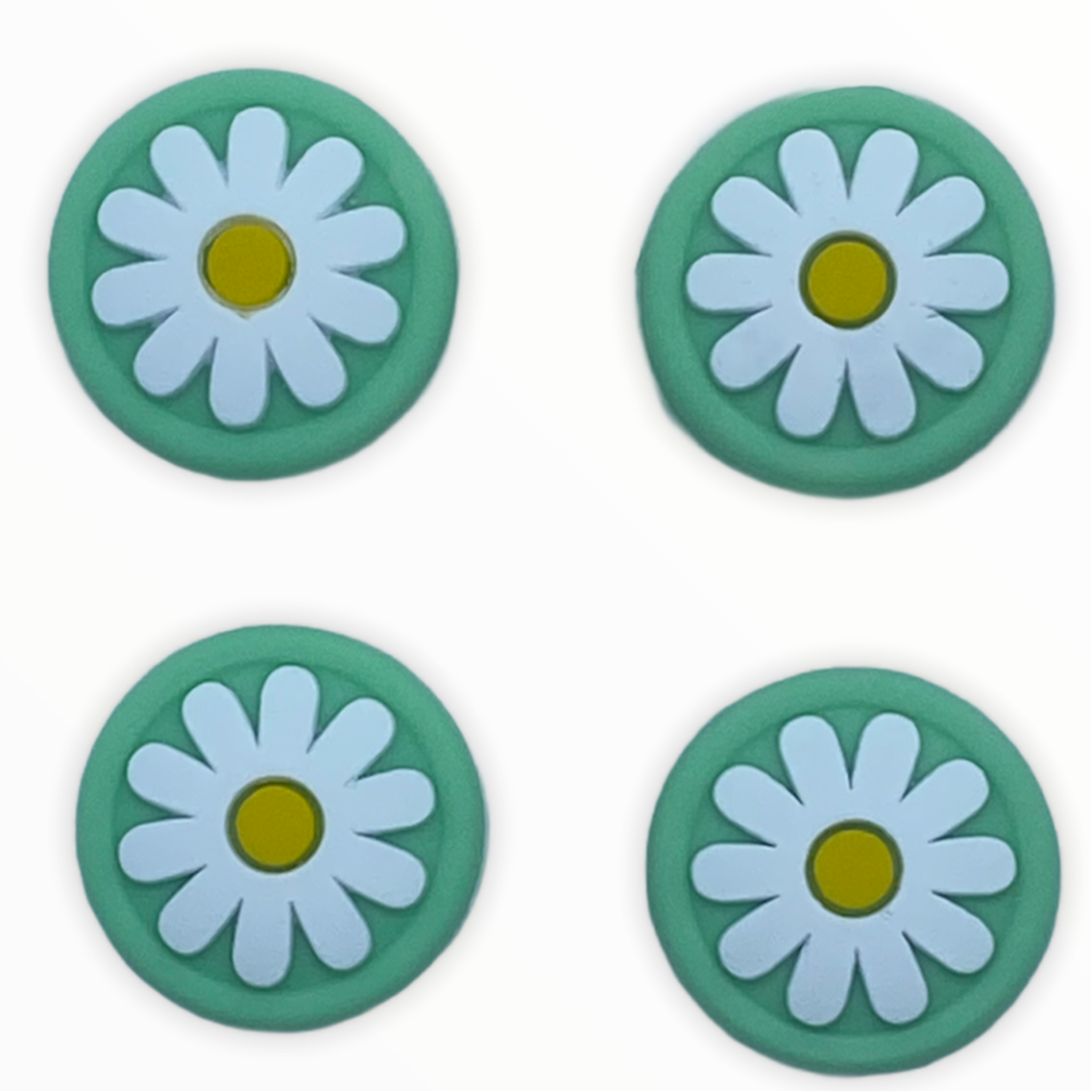 JenDore Green 4Pcs Flower #2 Silicone Thumb Grip Caps for Nintendo Switch