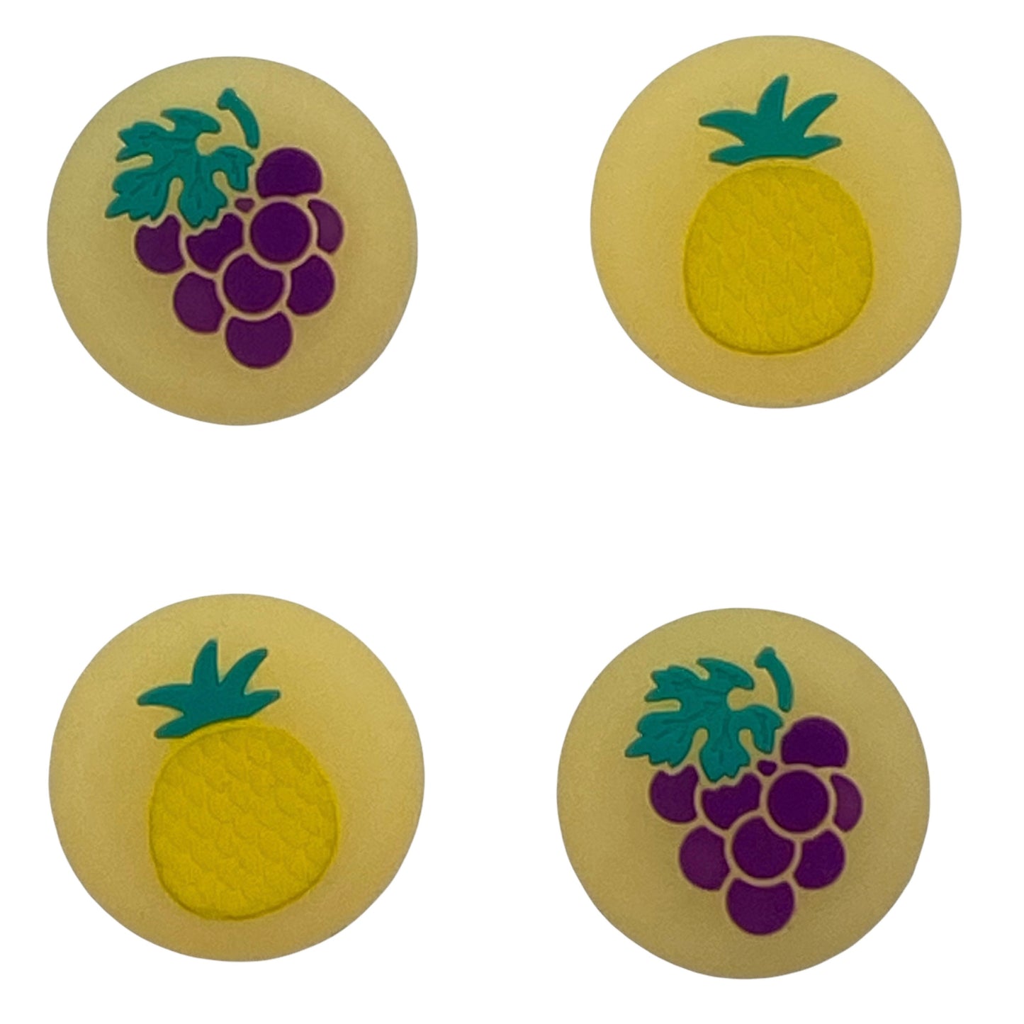 JenDore Jelly Yellow Grape Piña Fruta 4 Piezas Tapas de Silicona para Agarre del Pulgar para Nintendo Switch