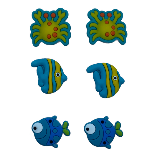 JENDORE Lot de 6 breloques en forme de poisson sous la mer pour bracelets ou sabots 
