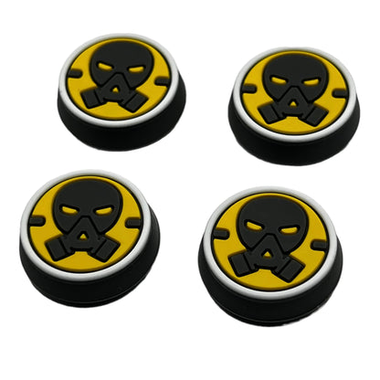JenDore Yellow Gray Mask 4Pcs Silicone Thumb Grip Caps for Nintendo Switch Pro , PS5 , PS4 , and Xbox 360 Controller