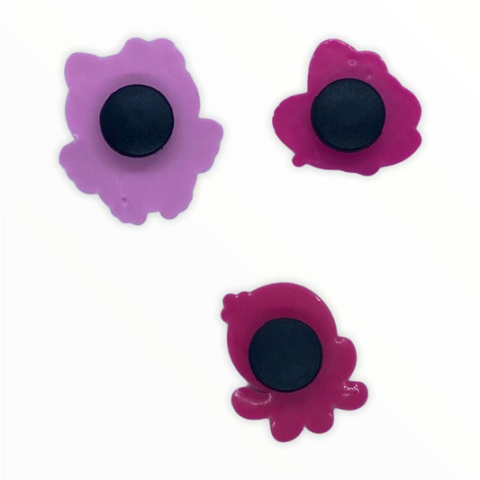 JENDORE 3 pcs Lot Rose Hibou Papillon Poulpe Chaussures Charmes pour Bracelets ou Sabots