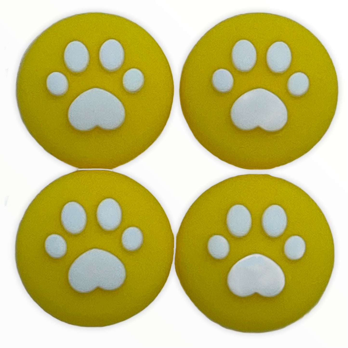 JENDORE Yellow 4Pcs Paw Silicone Thumb Grip Caps for Nintendo Switch
