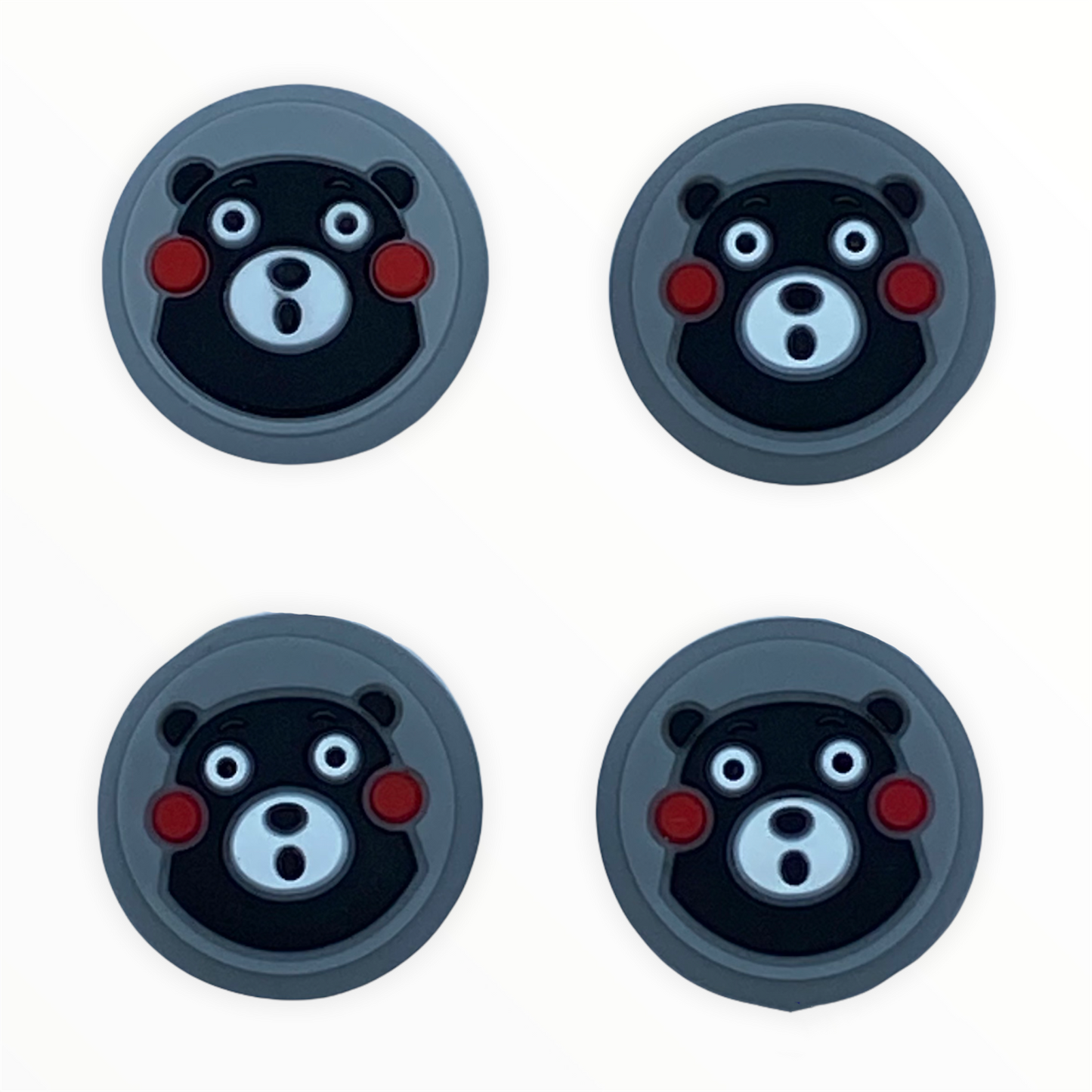 JenDore Gray Bear 4Pcs Silicone Thumb Grip Caps for Nintendo Switch & NS Lite