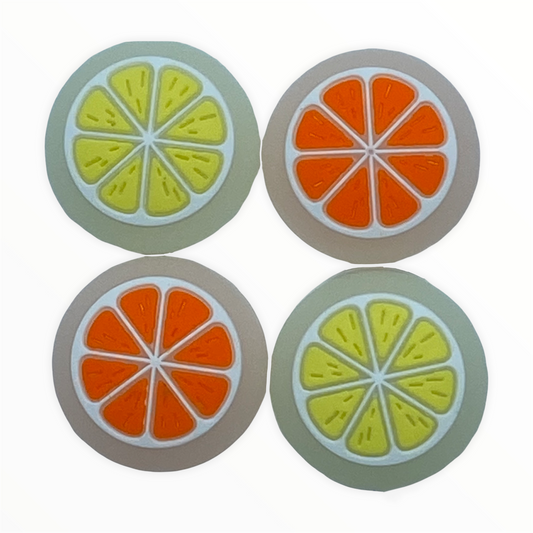 JenDore Glow In The Dark Yellow & Orange 4Pcs Silicone Thumb Grip Caps for Nintendo Switch & NS Lite