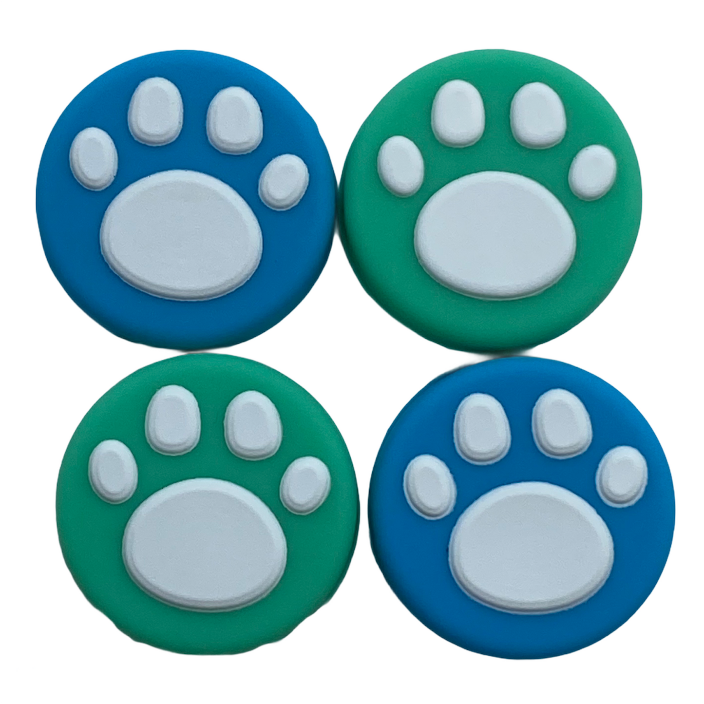 JenDore Blue Green 4Pcs Paw Silicone Thumb Grip Caps for Nintendo Switch