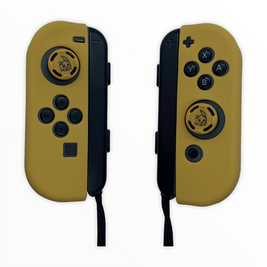 JenDore Tan Brown Nintendo Switch Joy-con Fundas protectoras con empuñaduras para pulgar de dibujos animados de anime