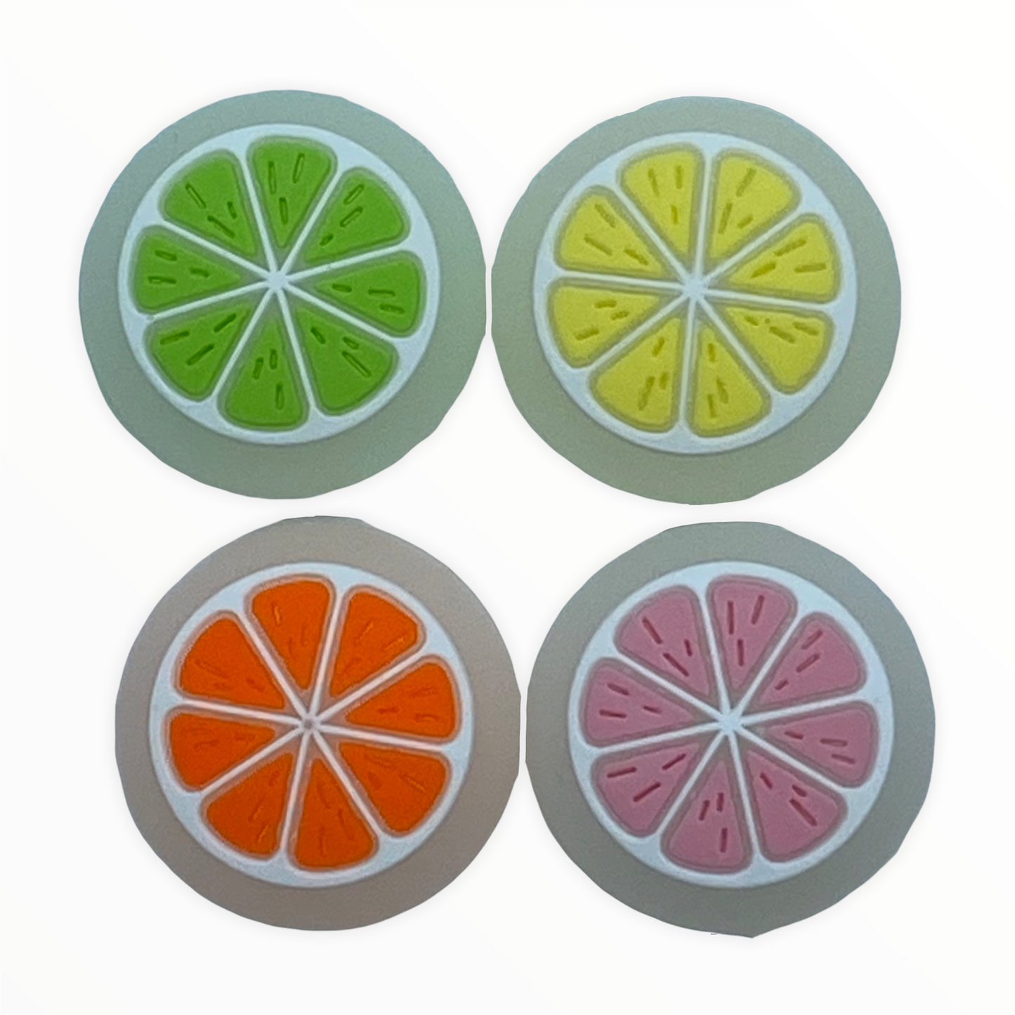 JenDore Glow In The Dark Pink Green Yellow & Orange 4Pcs Silicone Thumb Grip Caps for Nintendo Switch. & NS Lite