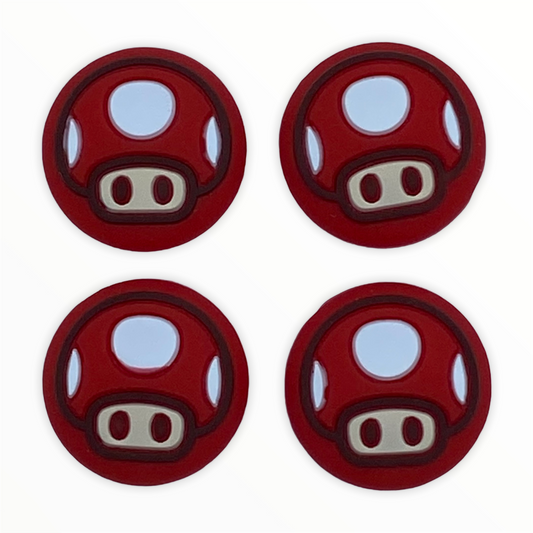 Jendore Rouge 4Pcs Capuchons de Poignée en Silicone Champignon pour Nintendo Switch