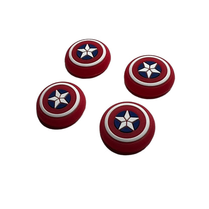 JenDore Red Blue White Shield 4Pcs Silicone Thumb Grip Caps for Nintendo Switch Pro, PS5, PS4, and Xbox 360 Controller
