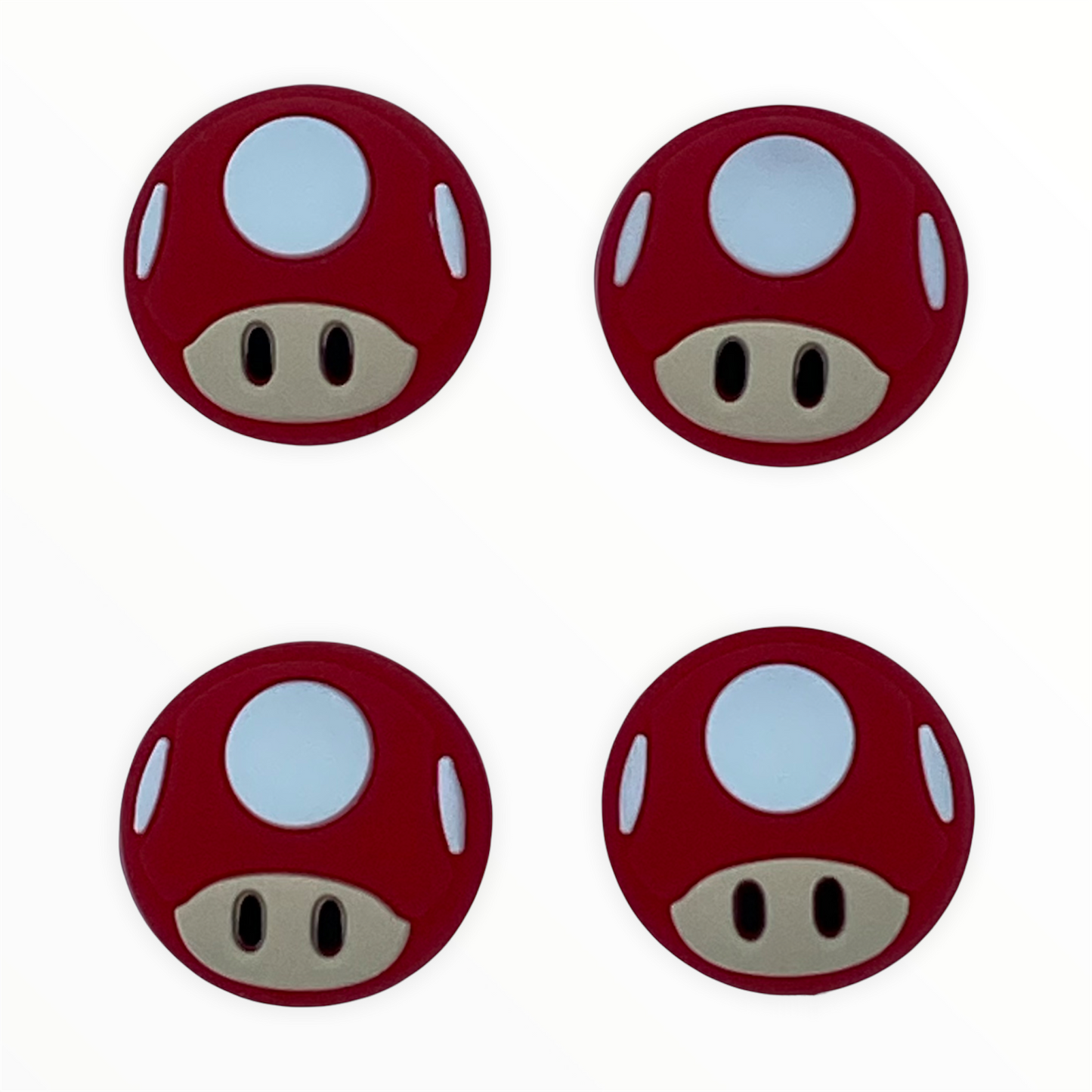JenDore Hongo Rojo y Blanco 4 Piezas Tapas de Silicona para Agarre del Pulgar para Nintendo Switch y NS Lite