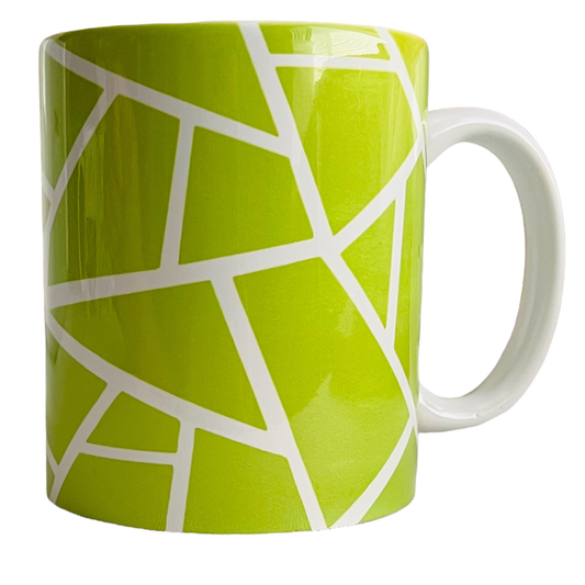 JenDore Vert Géométrique 12 oz. Tasse à café et à thé