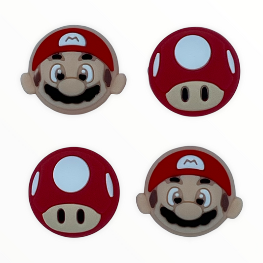 JenDore Red & White Video Game 4Pcs Silicone Thumb Grip Caps for Nintendo Switch & NS Lite