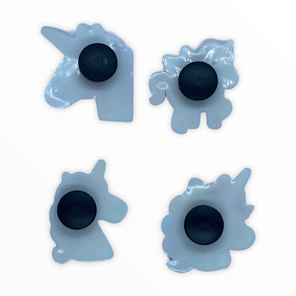 JENDORE 4 pcs Lot Unicorn Shoe Charms for Bracelets or Clogs