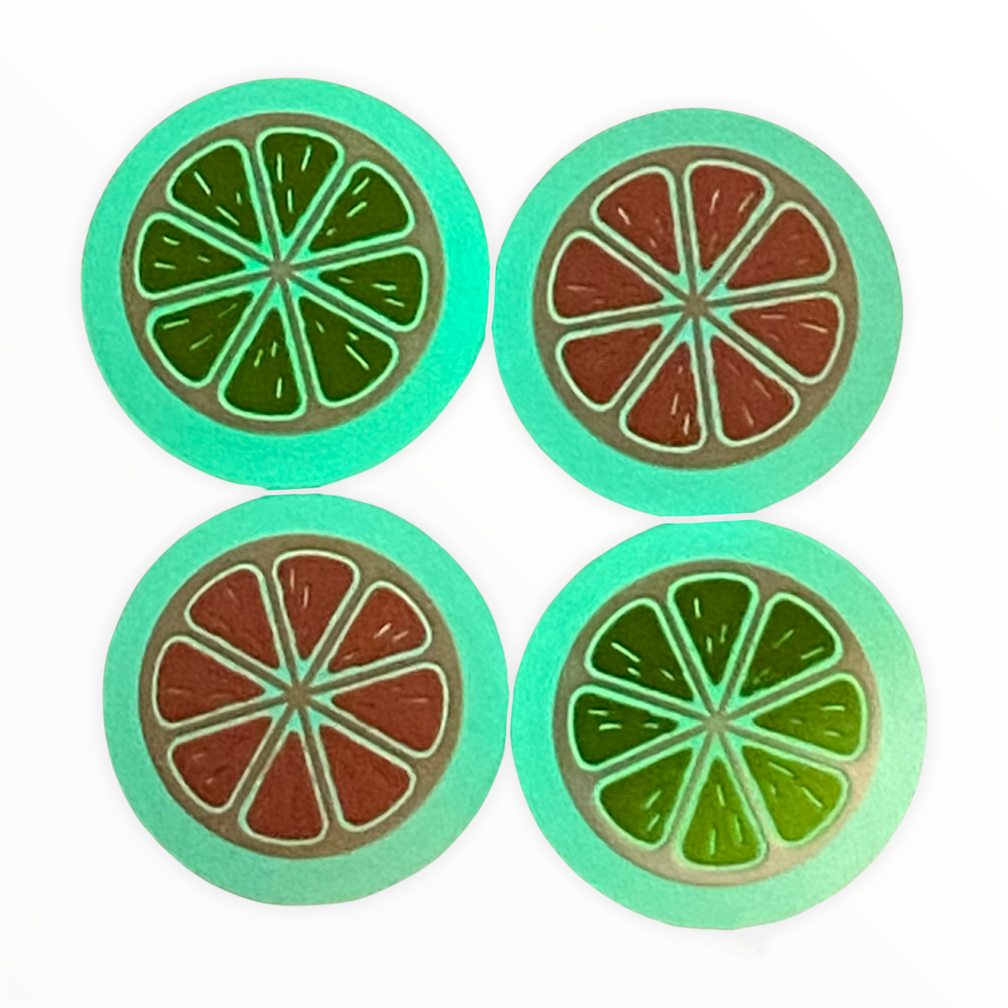 JenDore Glow In The Dark Pink & Green 4Pcs Silicone Thumb Grip Caps for Nintendo Switch & NS Lite