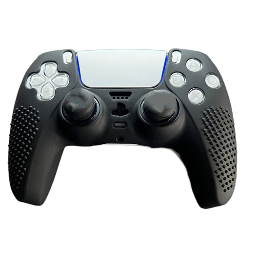 JenDore PS5 Controller Black Anti-slip Silicone Protective Skin Cover Shell