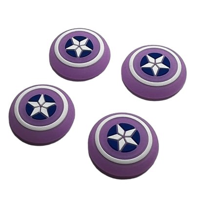 JenDore Purple Shield Glow in the Dark 4Pcs Capuchons de poignée en silicone pour manette Nintendo Switch Pro, PS5, PS4 et Xbox 360