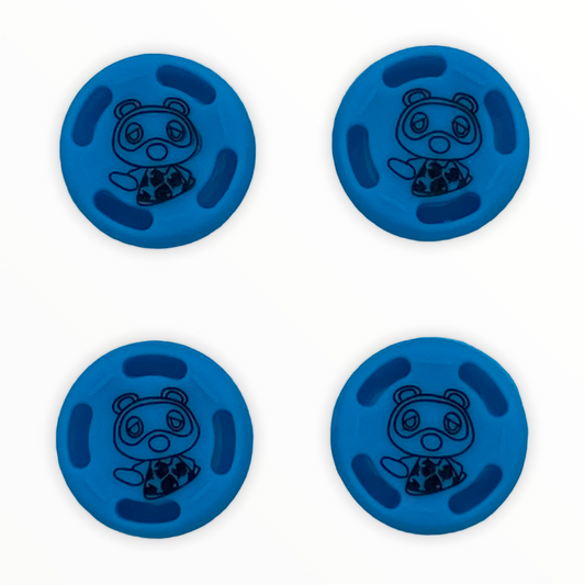 JenDore Azul 4 Piezas Tapas de Agarre de Pulgar de Silicona de Mapache para Nintendo Switch