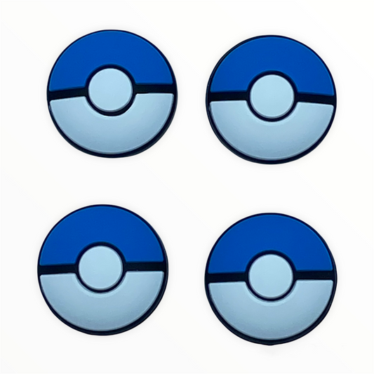 Jendore Lot de 4 capuchons de pouce en silicone avec boule bleue et blanche pour Nintendo Switch