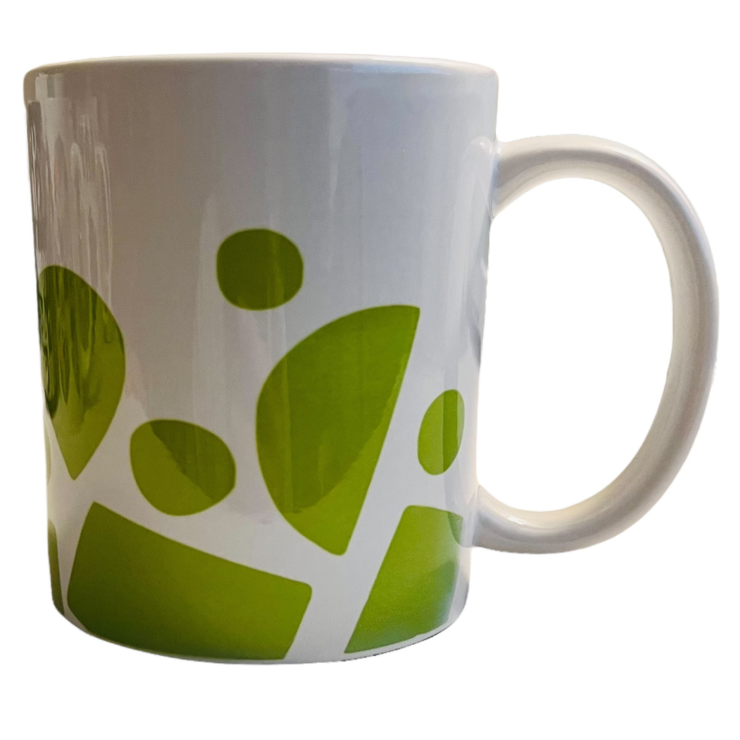 JenDore Verde Blanco Geométrico 12 oz. Taza de té y café