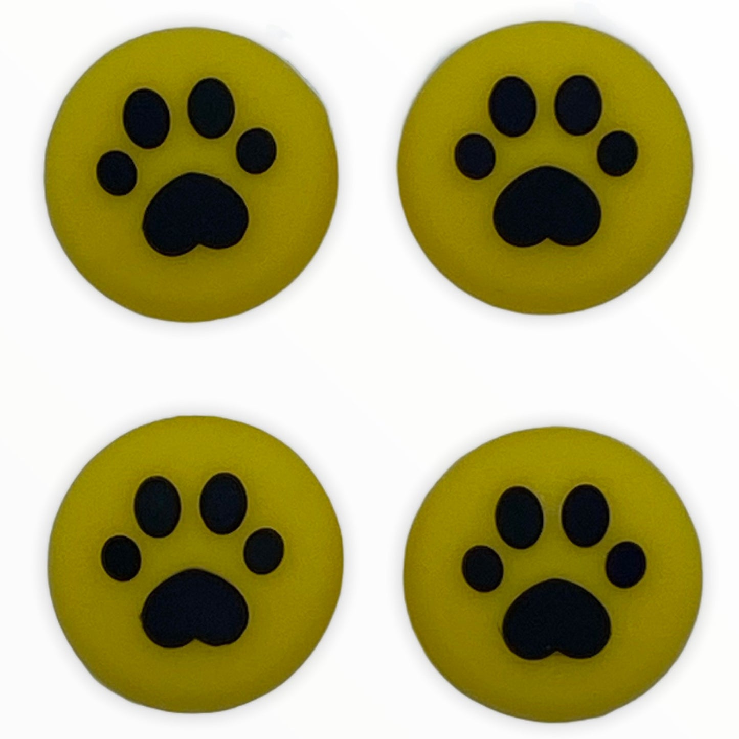 JenDore - 4 tapas de silicona para agarre de pulgar, color amarillo dorado y negro, para Nintendo Switch