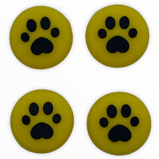 JenDore - 4 tapas de silicona para agarre de pulgar, color amarillo dorado y negro, para Nintendo Switch