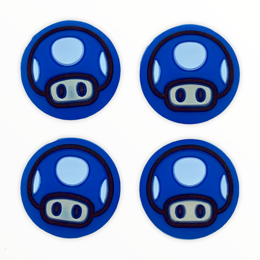 Jendore Blue Mushroom 4pcs Capuchons de poignée en silicone pour Nintendo Switch