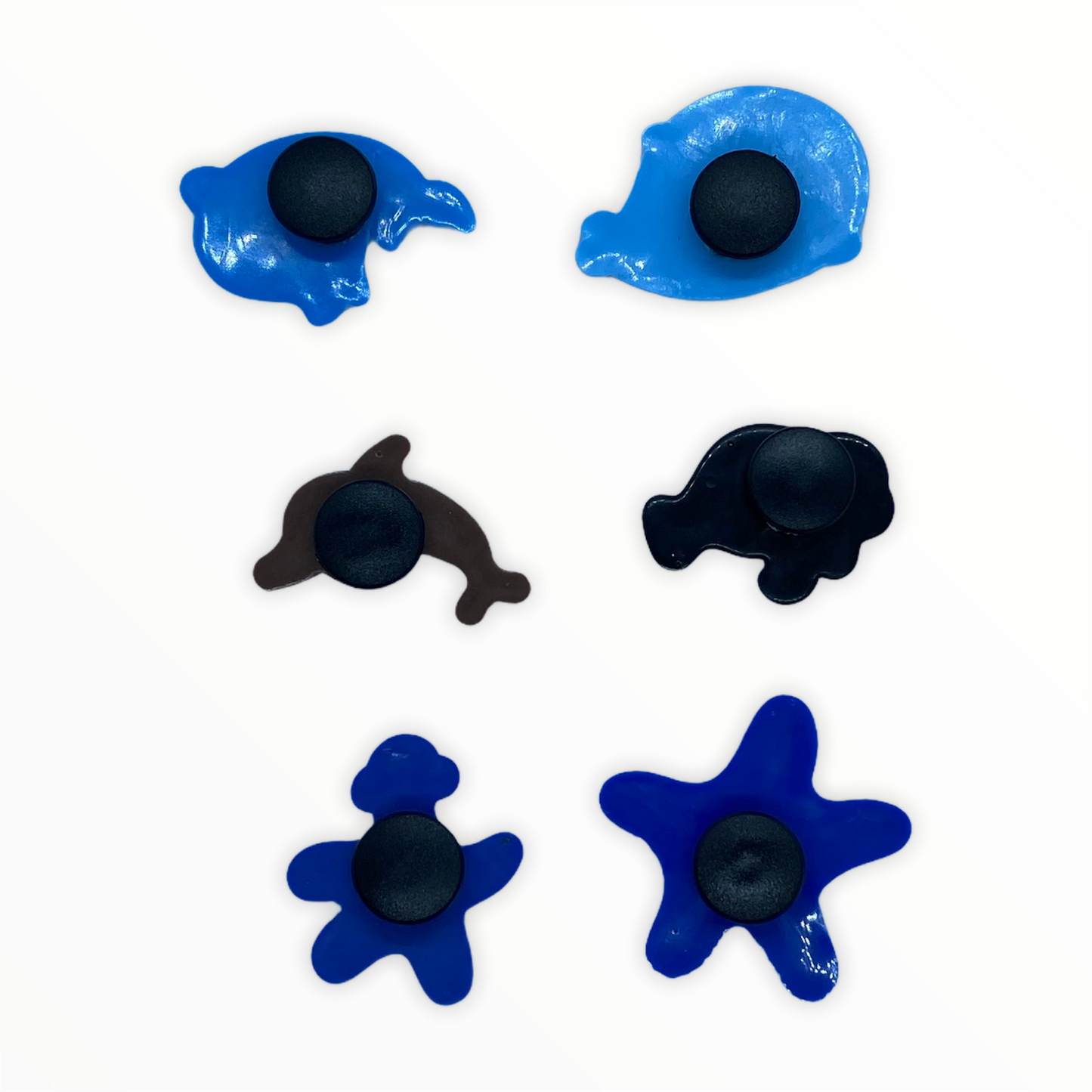 JENDORE 6 pcs Lot Ocean Whales Dolphins Starfish Shoe Charms for Bracelets or Clogs