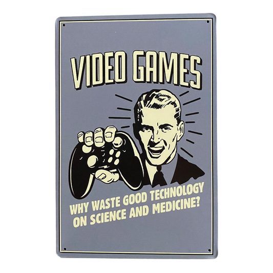 JenDore 12x8 Video Games Metal Tin Poster Wall Art Gaming Sign