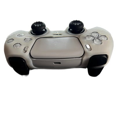 JenDore PS5 Controller White Anti-slip Silicone Protective Skin Cover Shell