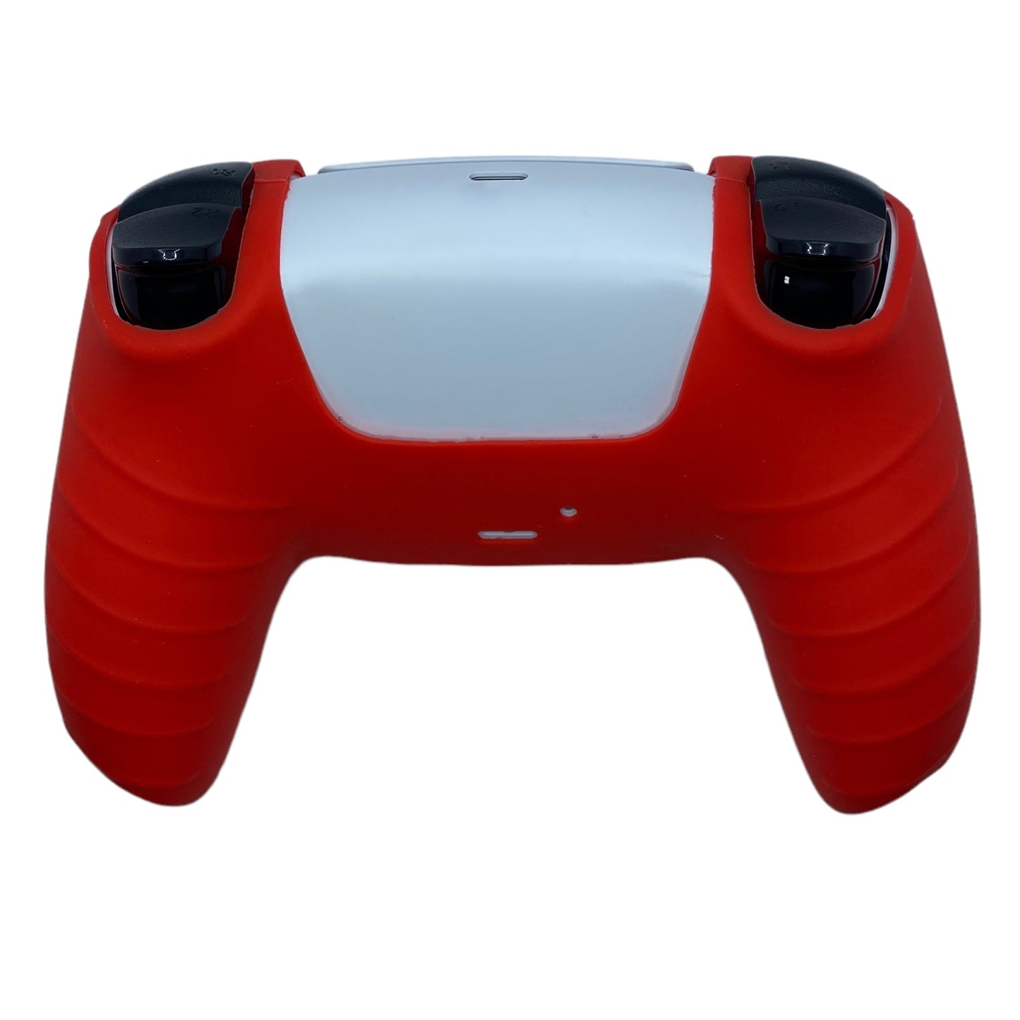 JenDore PS5 Controller Red Smooth Front Silicone Protective Cover Shell
