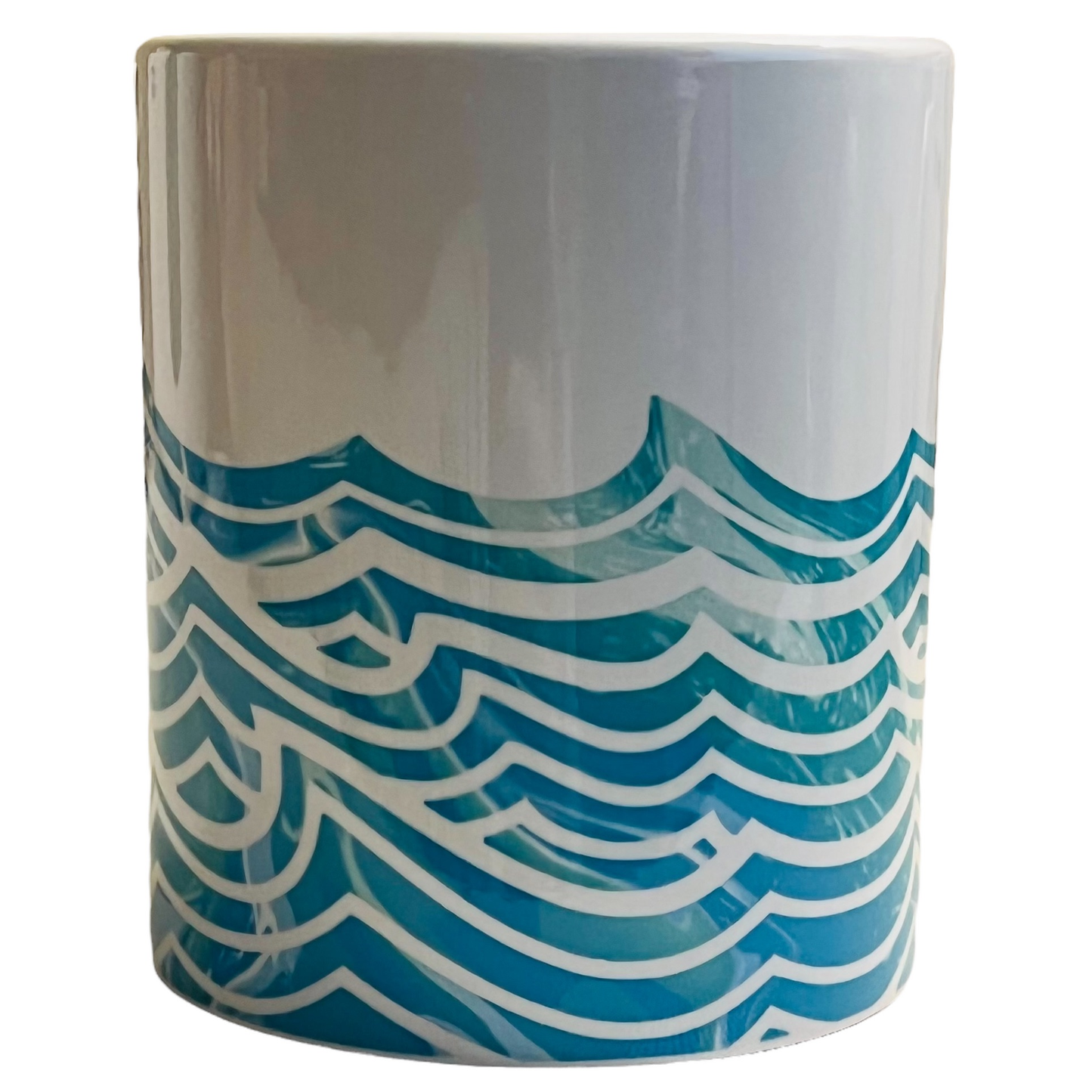 JenDore Olas de playa 12 oz. Taza de té y café