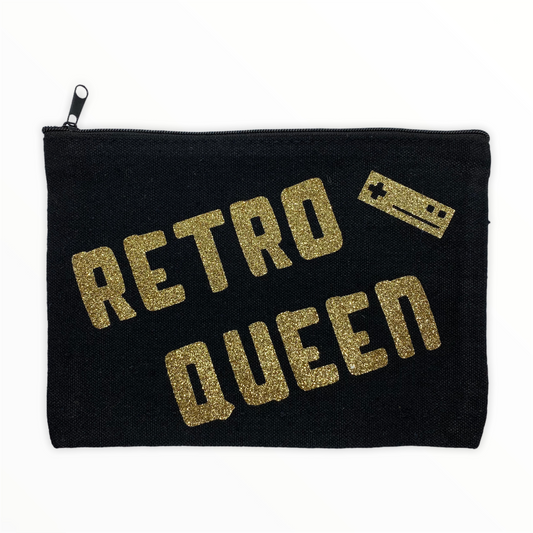 Retro Queen Video Games Canvas Cosmetic Bag 7.8x4.7