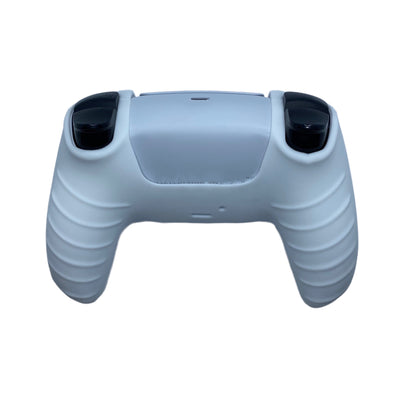 JenDore PS5 Controller White Smooth Front Silicone Protective Cover Shell