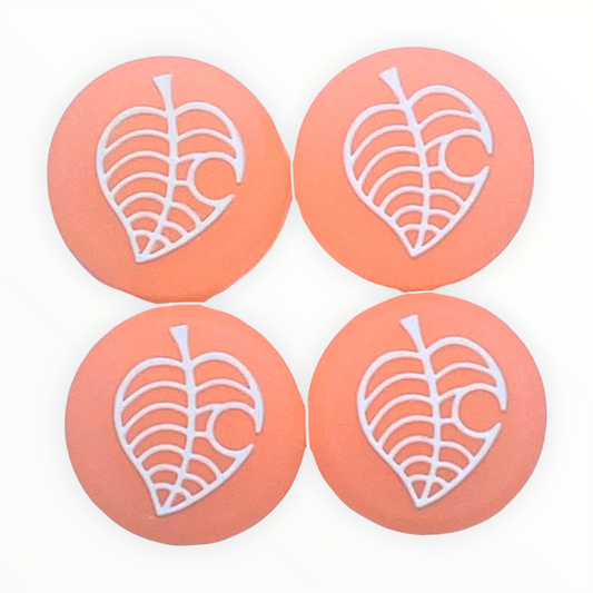 JenDore Orange 4Pcs Leaf Silicone Thumb Grip Caps for Nintendo Switch