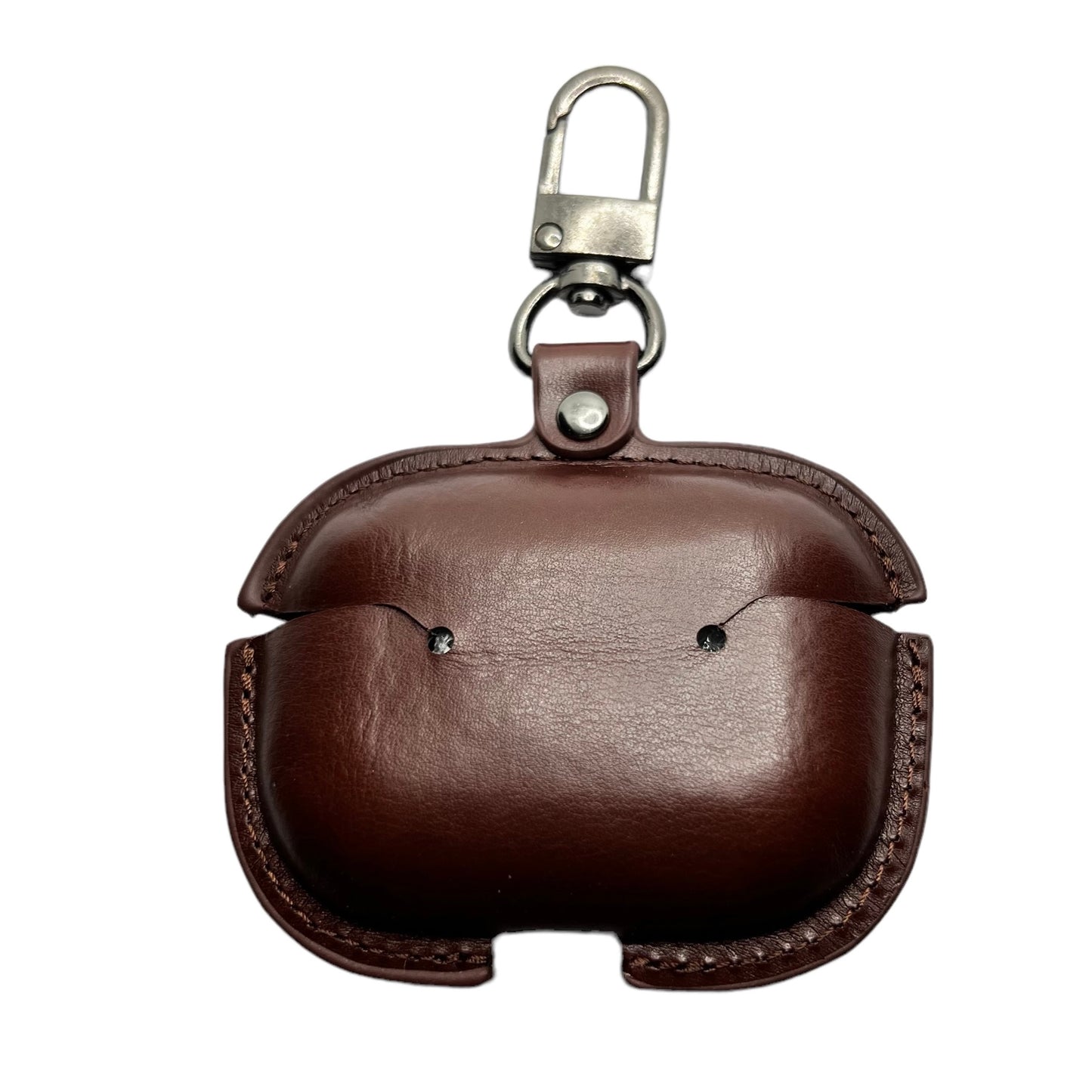 Jendore Étui de protection en cuir marron foncé avec pochette de transport et porte-clés pour AirPods Pro