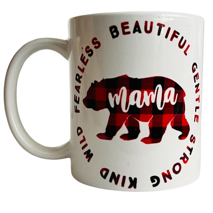 JenDore Mamá Oso Rojo 12 oz. Taza de té y café
