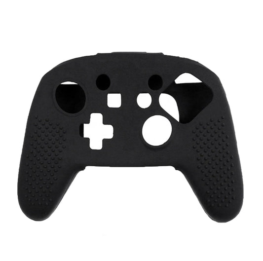 JenDore Black silicone anti-slip grip cover compatible with Nintendo Switch Pro Controller. Features a smooth textured surface for enhanced gaming control and protection.
